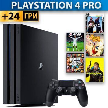 Sony PlayStation 4 PRO +24 Гри +6 міс Гарантії Б/У (Fifa 23, Cyberpunk, UFC та інші) 178921 фото