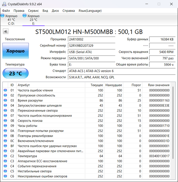 Внешний жесткий диск 500GB Samsung / Seagate ST500LM012 (HN-M500MBB) USB Б/У 572130 фото