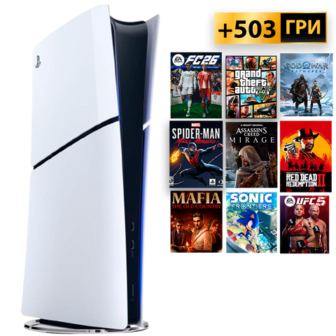 PlayStation 5 slim +503 Гри Б/У +12 міс Гарантії +ps+ Premium Digital Без Геймпада 13444424 фото
