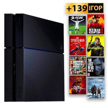PlayStation 4 Fat +139 Ігор Б/У +6 міс Гарантії Без Геймпада 112778 фото