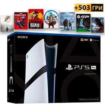PlayStation 5 PRO +503 Гри Б/У +12 міс Гарантії +ps+ Premium Digital 2 TB 21555443 фото