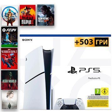 PlayStation 5 slim +503 Игры НОВАЯ +18 мес Гарантии +ps+ Premium Blu Ray 344442 фото