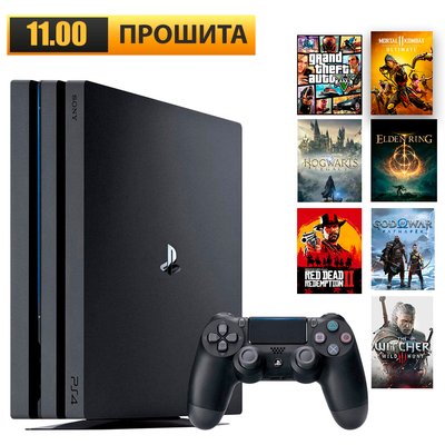 PlayStation 4 PRO 1000+ ігор; Прошита (11.00); +Гарантія 6 міс 12342 фото