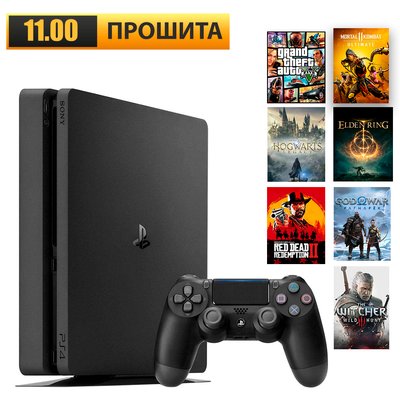 PlayStation 4 Slim 1000+ ігор; 11.00 Прошита; +Гарантія 34322 фото